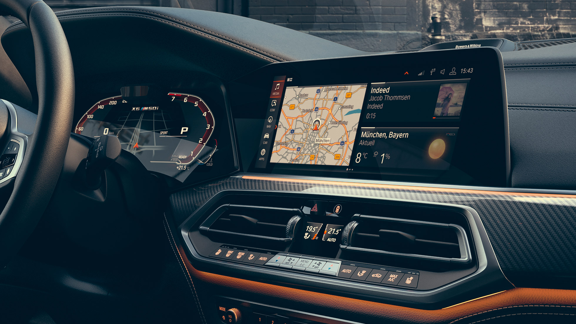 BMW X6 M50i, cockpit BMW X6 M50i, cockpit, førerorienteret