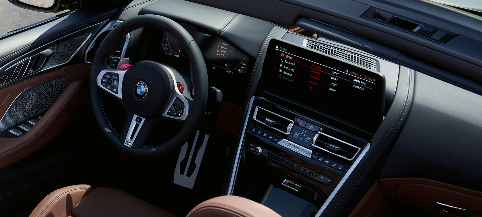BMW M8 Competition Cabriolet F91 LCI Facelift 2022 cockpit Control Display BMW M8 Competition Cabriolet F91 LCI Facelift 2022 cockpit Control Display