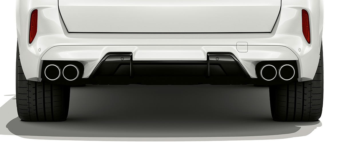 Bagskørt BMW X5 M Bagskørt BMW X5 M Mineral White F95 set bagfra