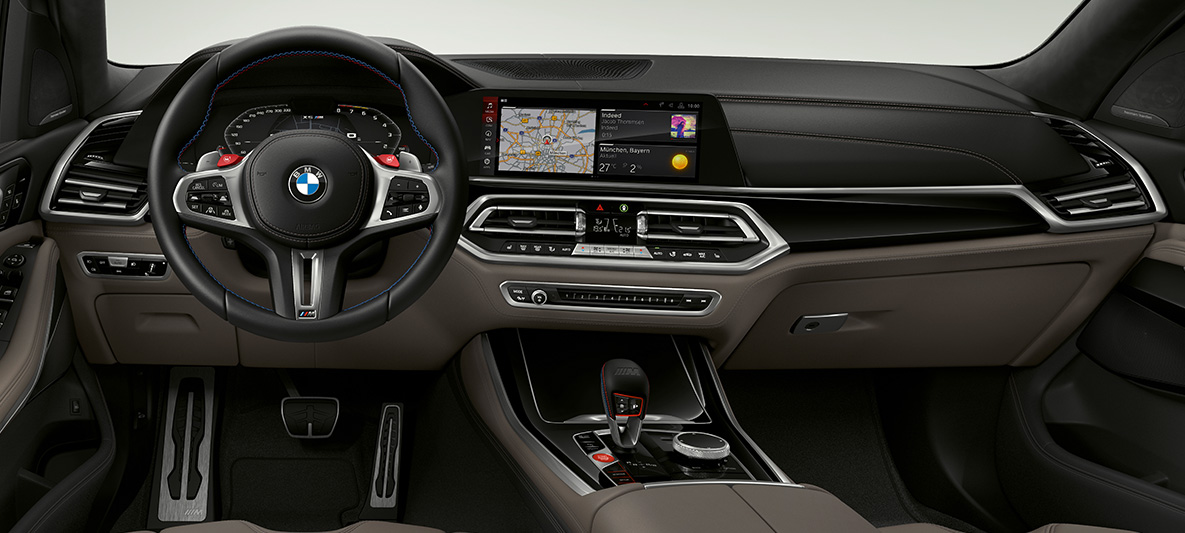 M læderrat BMW X5 M M læderrat med kontrastsyninger BMW X5 M F95 cockpit