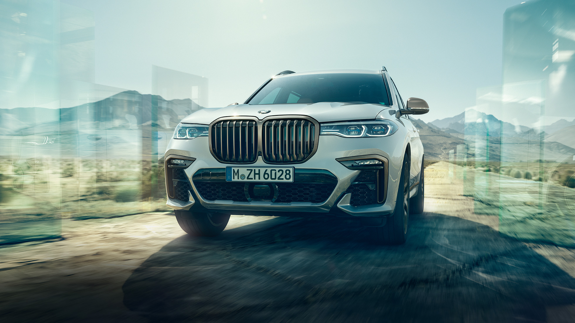 BMW X7 M50d, set forfra BMW X7 M50d i Mineral White, set forfra, G07, 2019