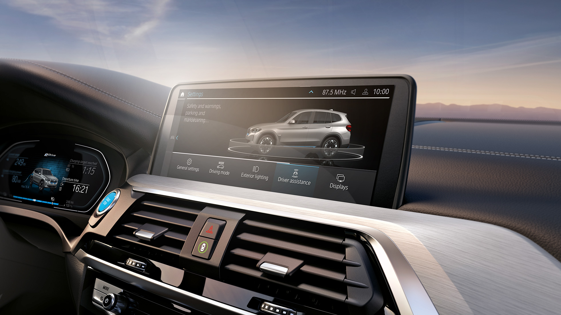 Køreassistentsystemer BMW iX3 G08 kontroldisplay cockpit Køreassistentsystemer BMW iX3 G08 2020 kontroldisplay cockpit