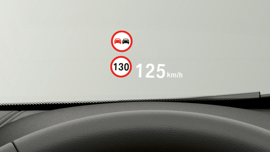 BMW X1, Head-up Display. BMW X1 interiør, med fokus på BMW Head-Up Displayet.