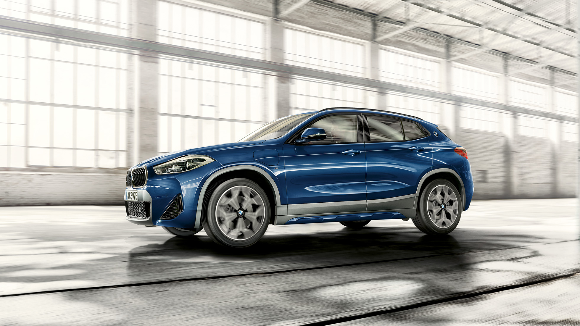 Frontvisning BMW X2 xDrive25e Plug-in-hybrid F39 BMW X2 xDrive25e Plug-in-hybrid 2020 F39 set forfra