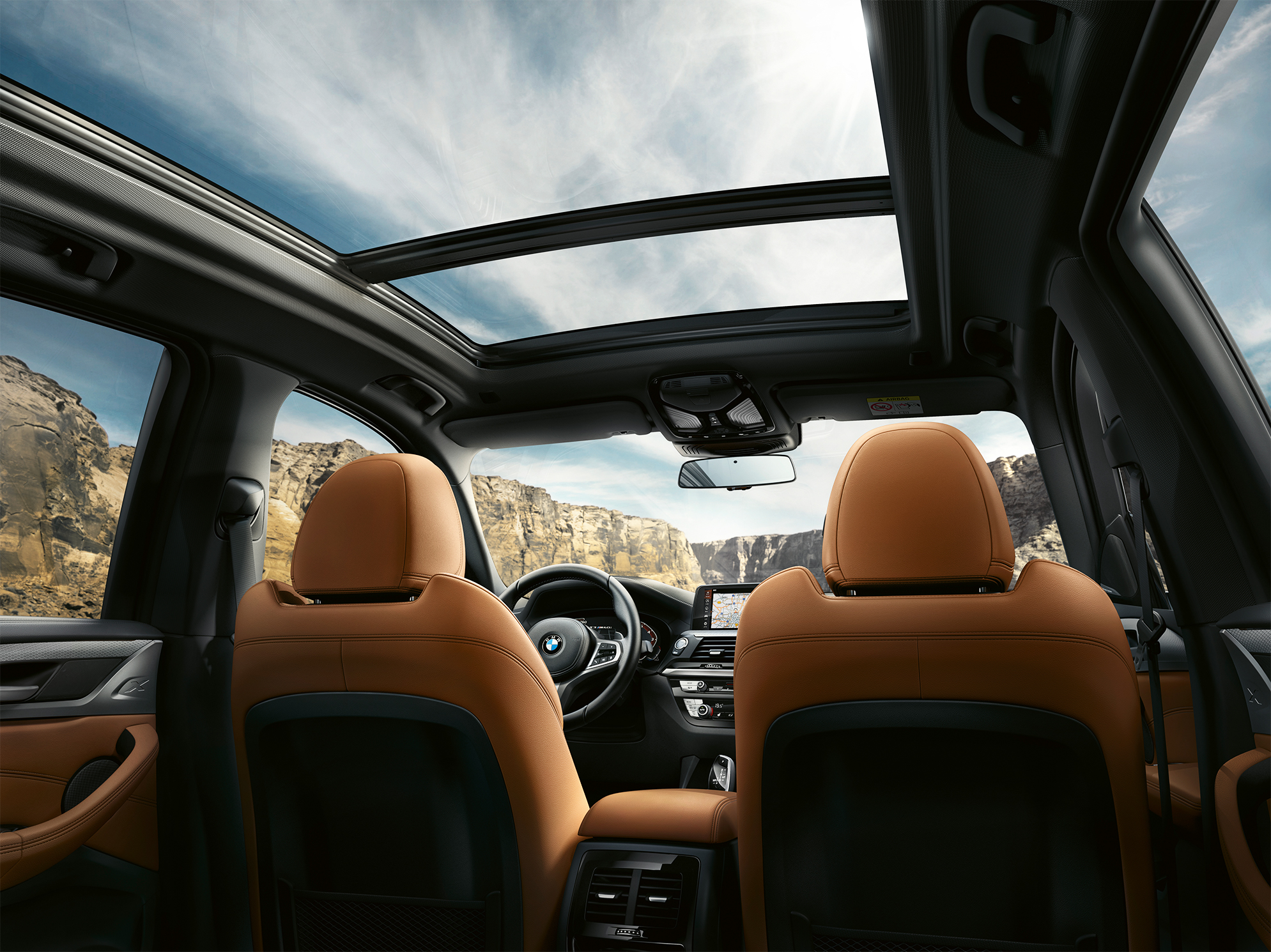 BMW X3 M40i, interiørfoto fra cockpittet BMW X3 M40i, interiørfoto fra cockpittet