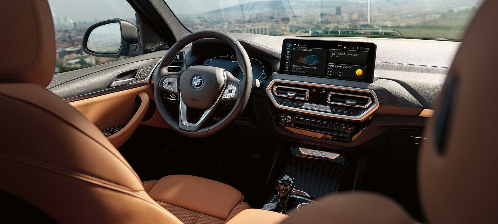BMW X3 G01 designhøjdepunkt polstring Sensatec cognac 2021 BMW X3 G01 designhøjdepunkt polstring Sensatec cognac 2021