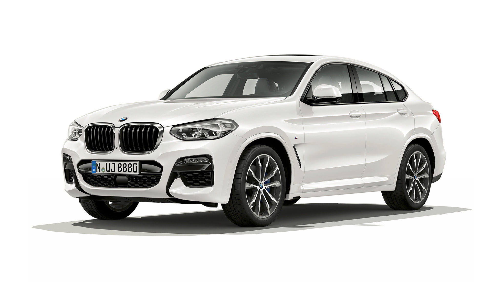 BMW X4 M Sport set forfra let drejet BMW X4 xDrive30i M Sport G02 2018 Alpine White set forfra let drejet