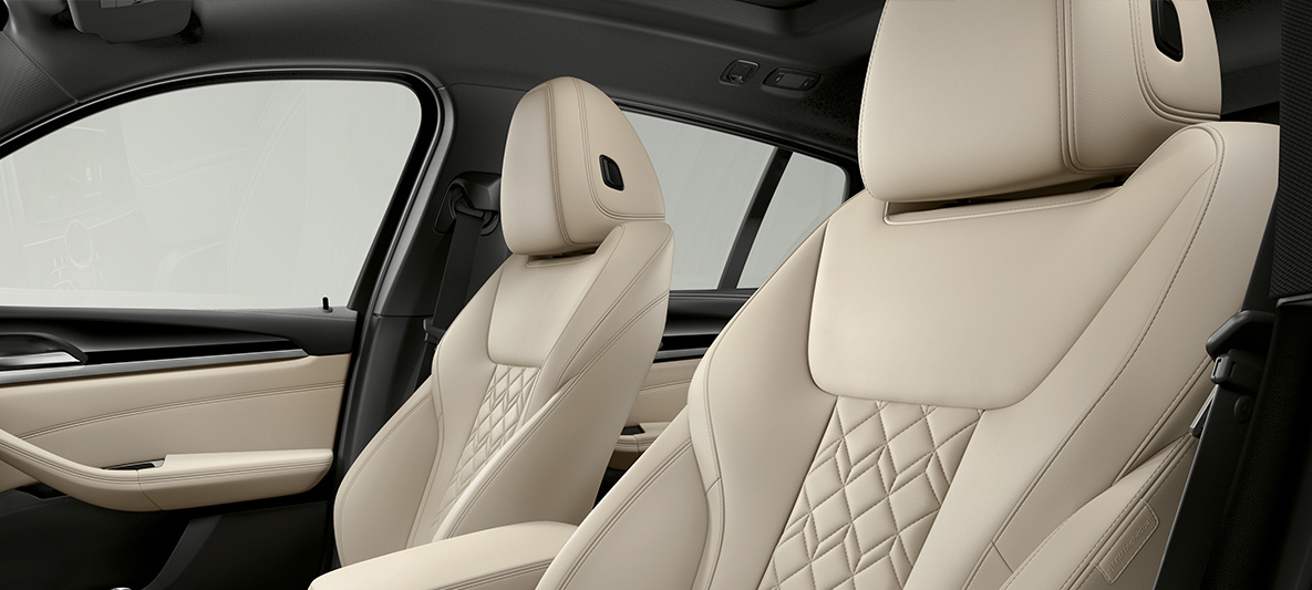 BMW Individual udvidet læderpakke 'Merino' Ivory White BMW X4 BMW Individual udvidet læderpakke 'Merino' Ivory White BMW X4 G02 2018 interiør