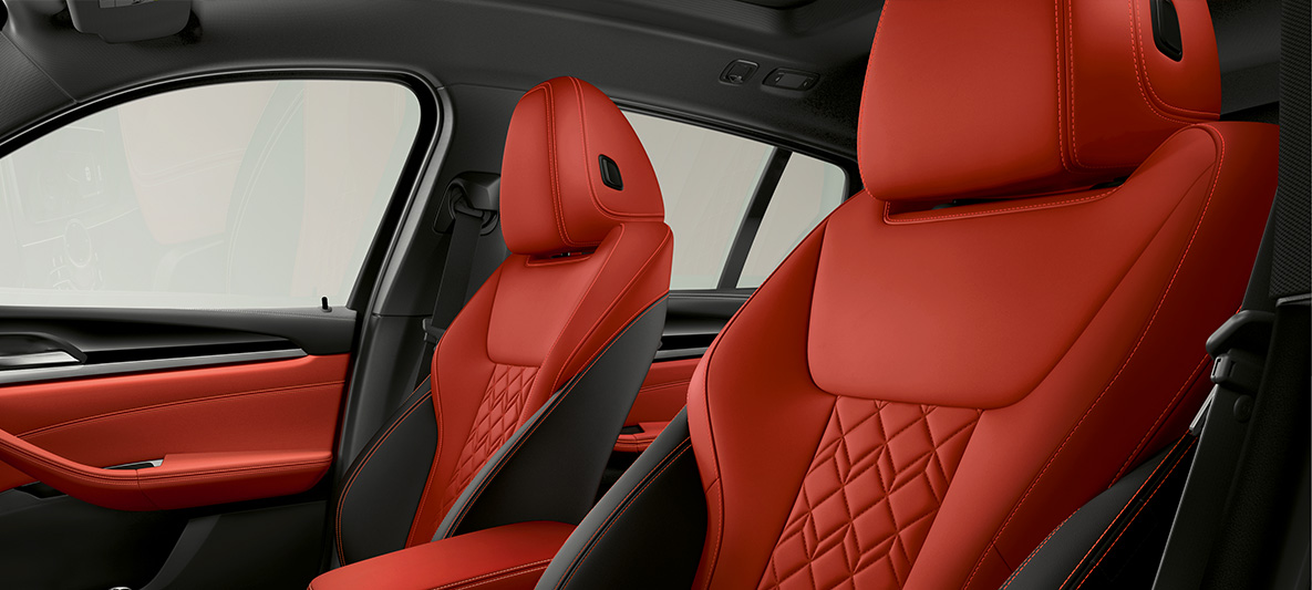 BMW Individual udvidet læderpakke "Merino" Fiona Red/Black BMW X4 BMW Individual udvidet læderpakke 'Merino' Fiona Red/Black BMW X4 G02 2018 interiør