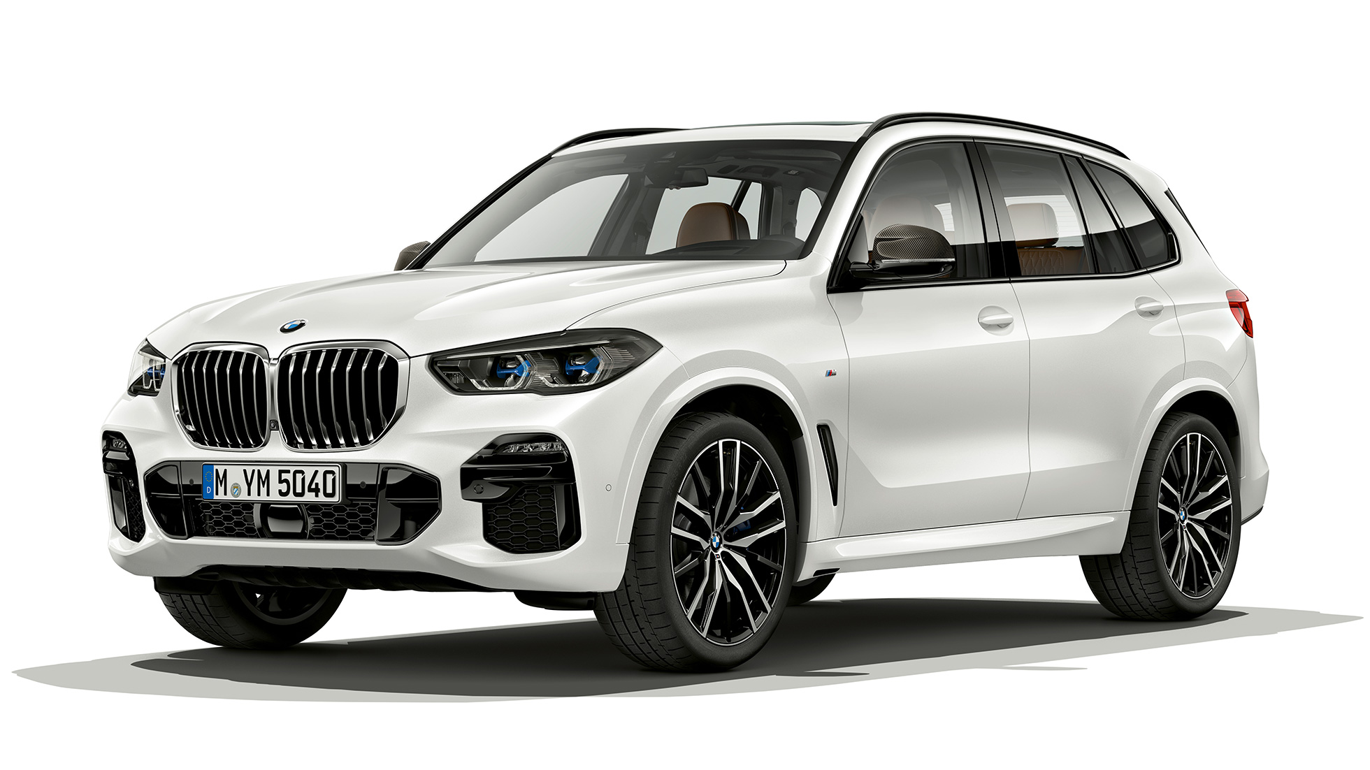M Sport BMW X5 xDrive40i set forfra let drejet M Sport BMW X5 xDrive40i G05 2018 Mineral White Metallic set forfra let drejet