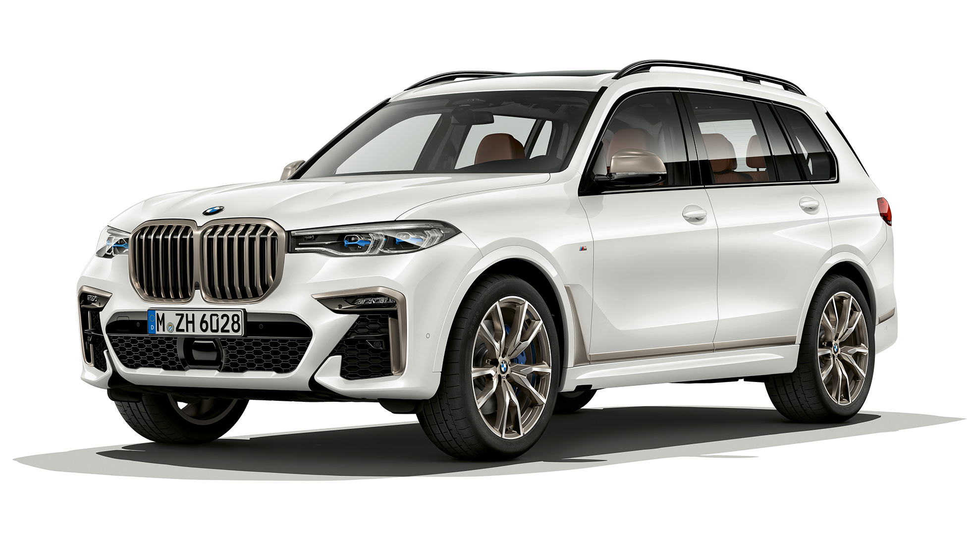 BMW X7, BMW X7 M50d Studiebillede af BMW X7 set forfra let drejet, BMW X7 M50d