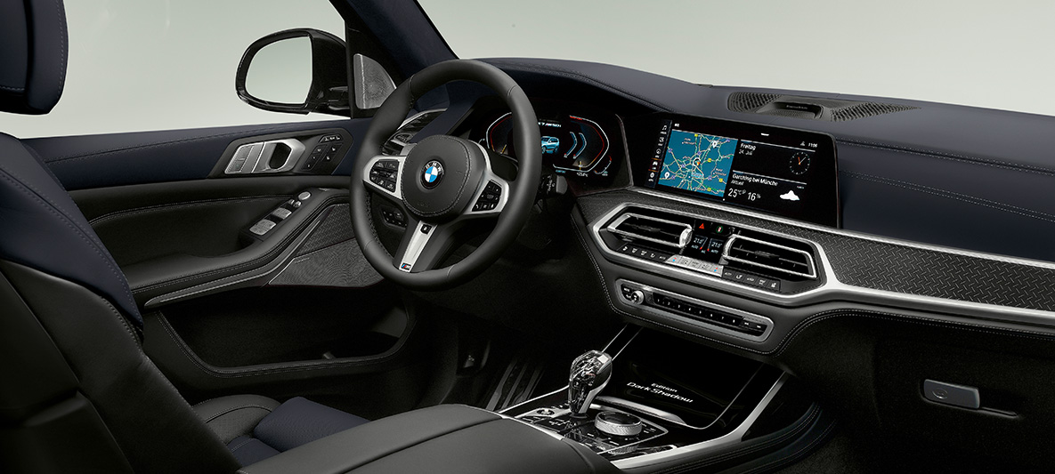 Cockpit BMW Dark Shadow Edition interiør Cockpit BMW X7 G07 Dark Shadow Edition interiør