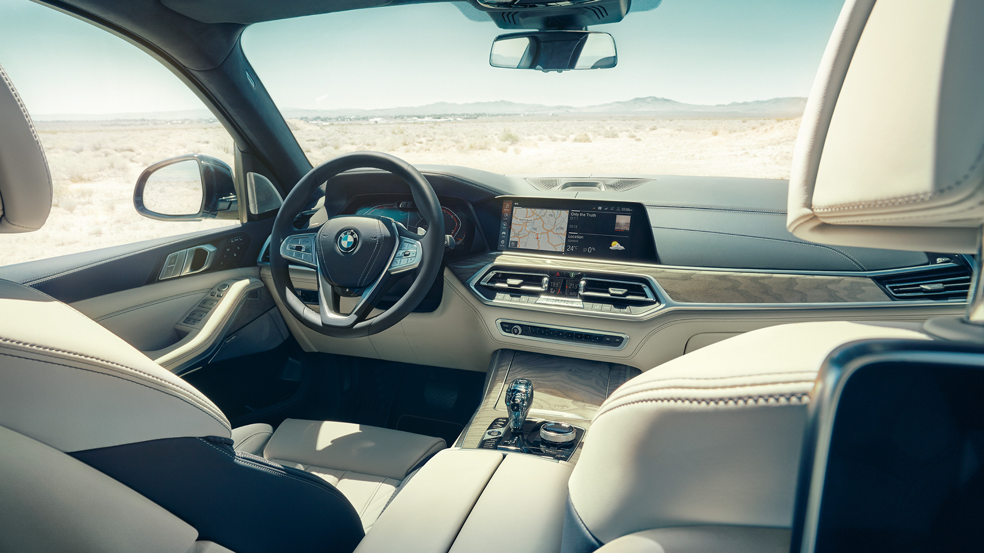 BMW X7 cockpit BMW X7 indvendigt, cockpit med sportslæderrat, G07 2019