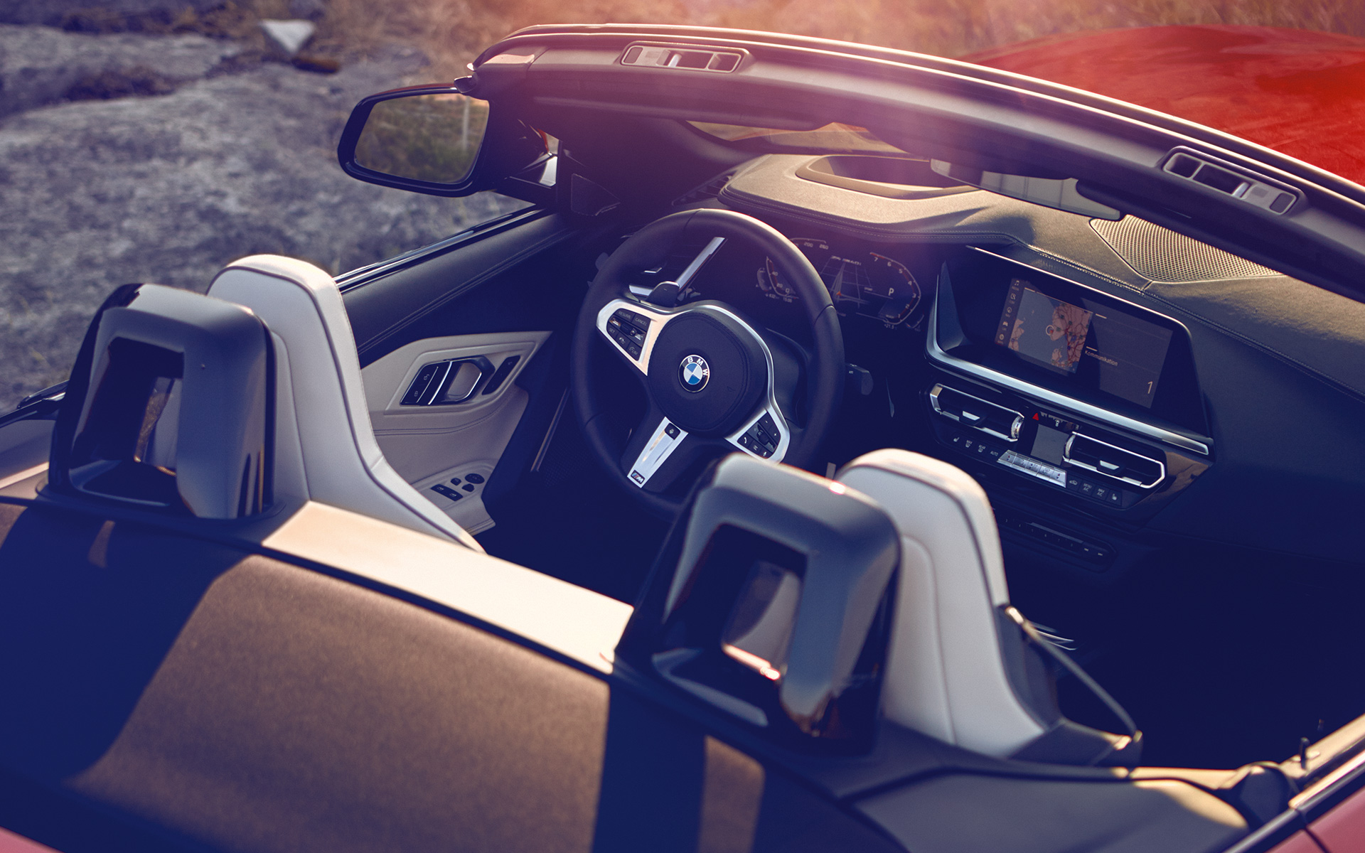BMW Z4 Roadster (G29) fugleperspektiv mod cockpit