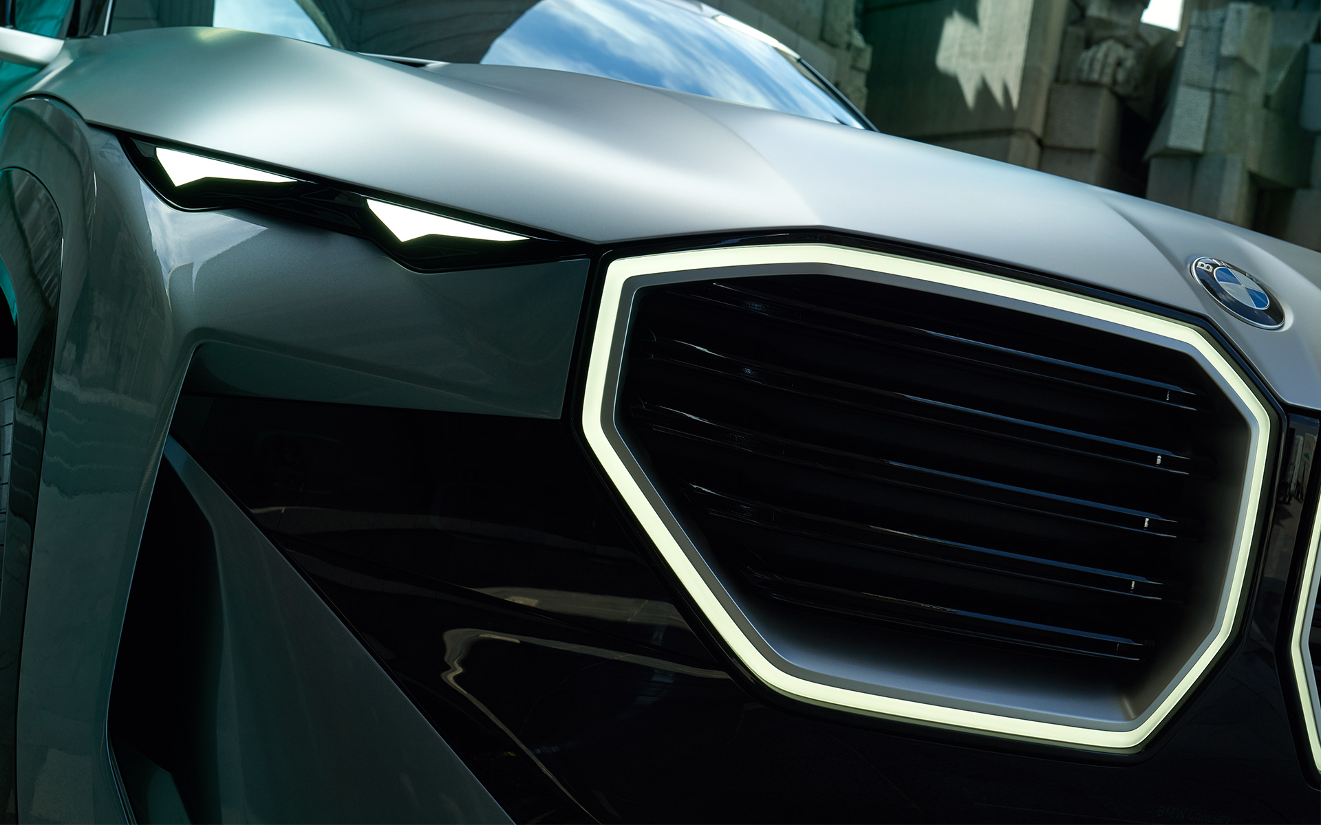 BMW Concept XM (G09) set forfra stående nærbillede nyre BMW Concept XM (G09) set forfra stående nærbillede nyre