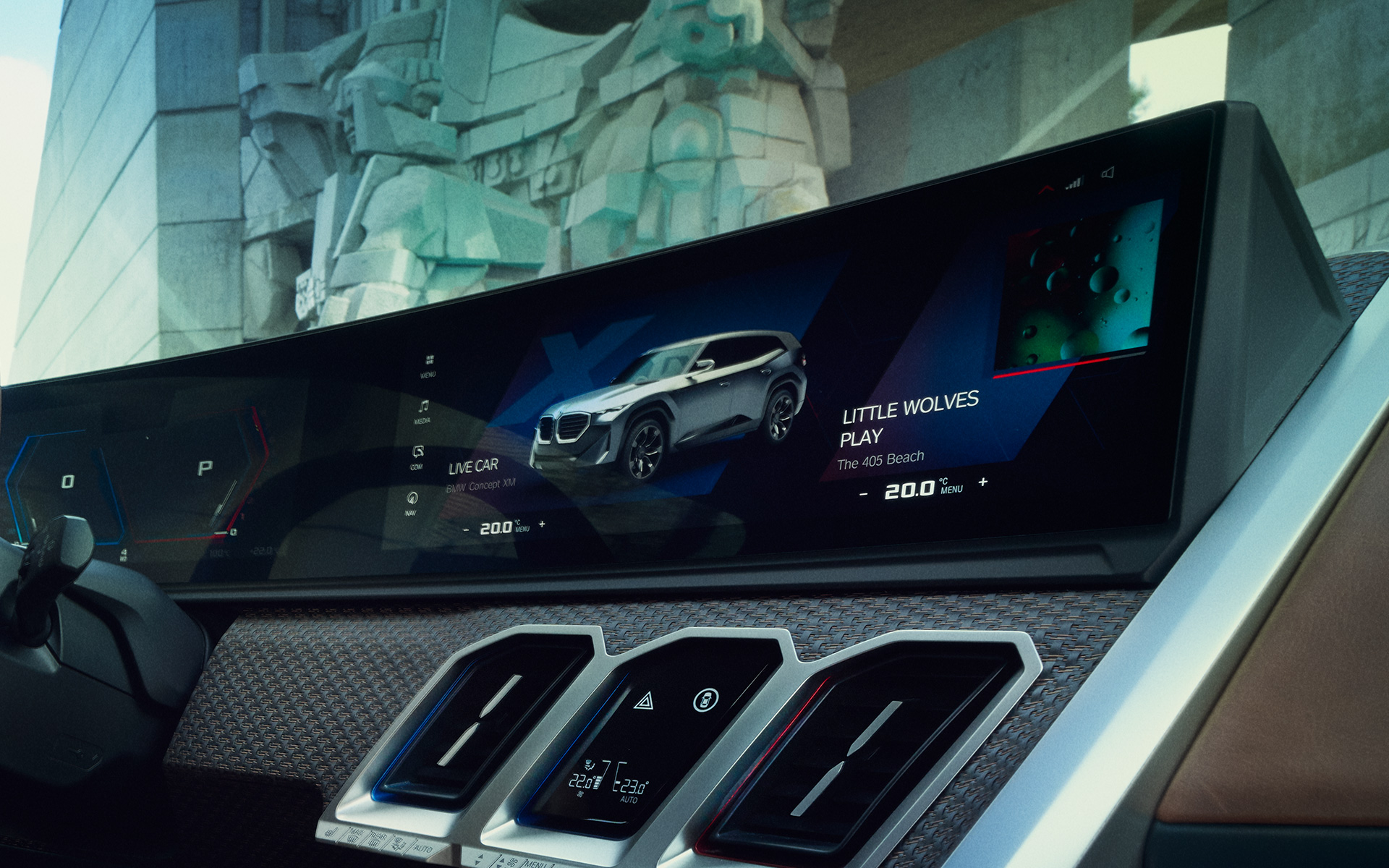 BMW Concept XM (G09) cockpit kabinevisning nærbillede BMW Curved Display BMW Concept XM (G09) cockpit kabinevisning nærbillede BMW Curved Display