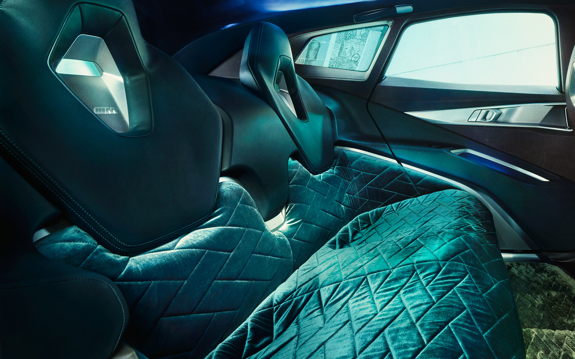 BMW Concept XM (G09) kabinevisning af bagsædet nærbillede lounge BMW Concept XM (G09) kabinevisning af bagsædet nærbillede lounge