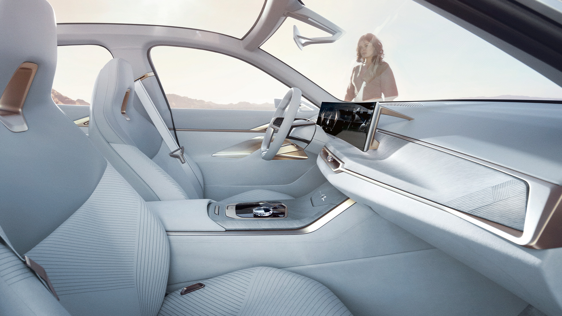 Kabine BMW Concept i4 2020 G26 Kabine BMW Concept i4 2020 G26 elbil fuldt elektrisk BMW Gran Coupé