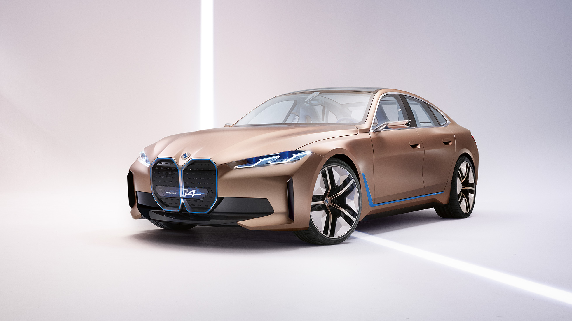 Eksteriør 4 BMW Concept i4 2020 G26 Eksteriør 4 BMW Concept i4 2020 G26 elbil fuldt elektrisk BMW Gran Coupé set fra siden