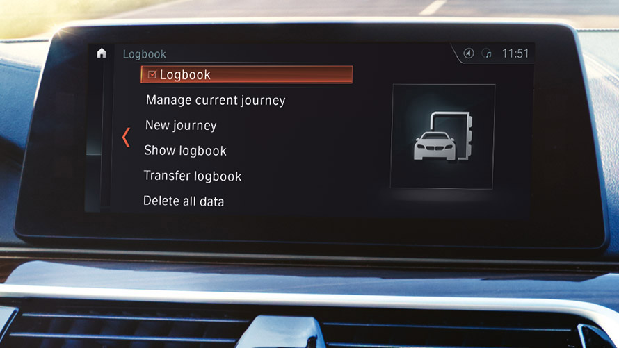 Online Logbook Online Logbook vises i BMW display