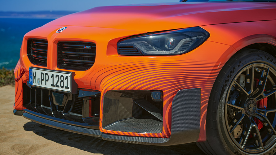 M Performance frontspoiler i carbon i venstre side BMW M Performance Parts BMW G87 M Performance frontspoiler i carbon i venstre side