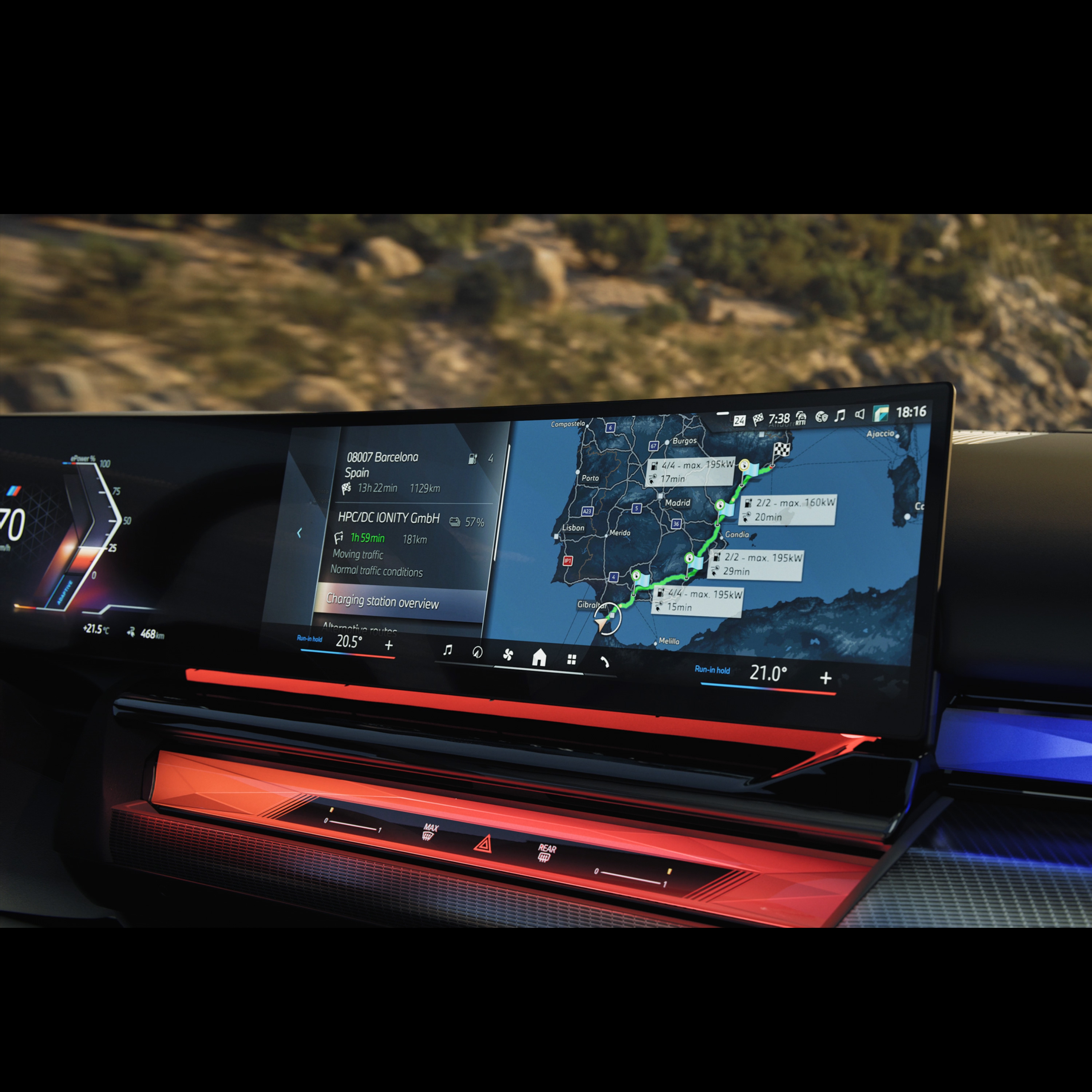 Ruter optimeret i forhold til opladning BMW i5 Sedan G60 BEV