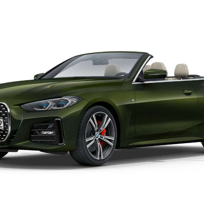 BMW 4-serie Cabriolet G23 2020 M Sport Bluestone metallic set forfra let drejet
