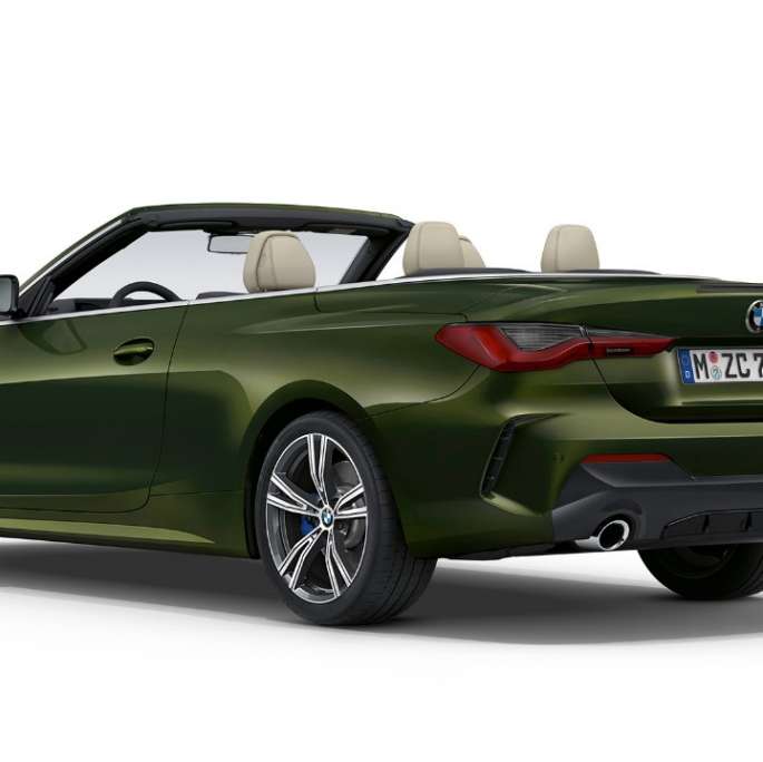 BMW 4-serie Cabriolet G23 2020 M Sport Bluestone metallic set bagfra let drejet