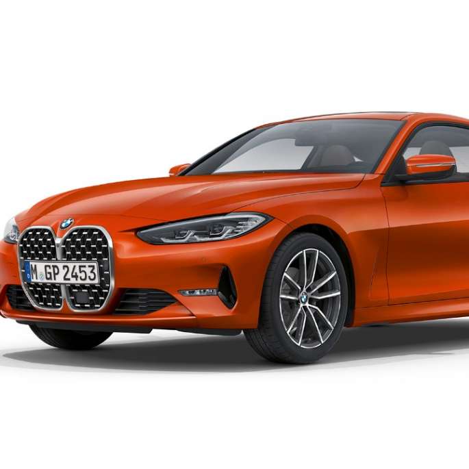 BMW 4-serie Coupé G22 2020 basisversion Sunset Orange metallic set forfra let drejet